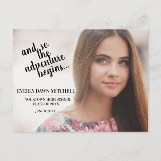 Rust (Customisable Colour) Graduation Party Photo Postcard (Front)