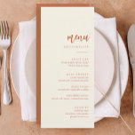 Rust Desert Wedding Menu Cards<br><div class="desc">Earthy Rust Wedding Menu Cards
Minimalist Wedding Menu Cards | Modern Menu,  Wedding Dinner Menu,  Rustic Let's Eat Wedding Dinner and Drinks Menu,  Simple Calligraphy Rustic Wedding Menus Wedding Menus,  Rustic Wedding Menu,   Wedding Table Menu</div>