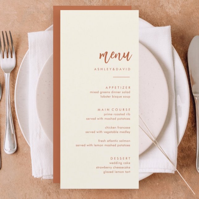 Rust Desert Wedding Menu Cards (Creator Uploaded)