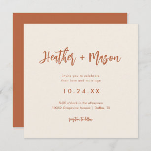 Rust Desert Wedding Square Photo Wedding  Save The Date