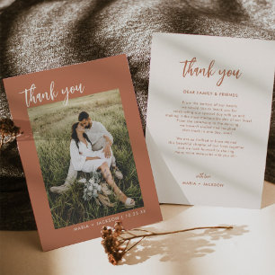 Rust Dessert Photo Wedding Thank You Cards