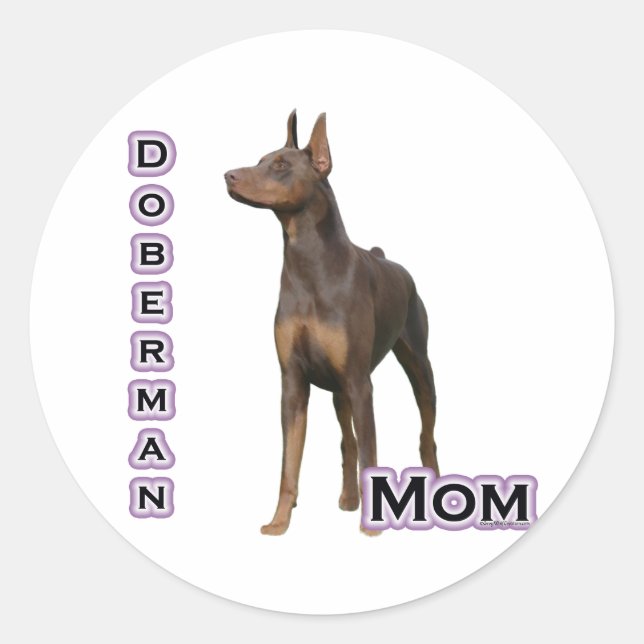 Rust Doberman Mum 4 - Sticker (Front)