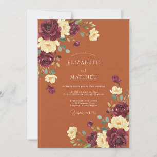 Rust Earthy Fall Wedding Invitation
