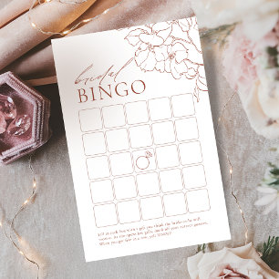 Rust elegant floral bridal shower bingo game