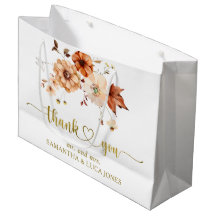 Rust Fall in Love Gold Foil Cream Wedding Favour