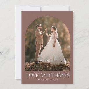 Rust Fall Photo Love Thanks Wedding Thank You Card