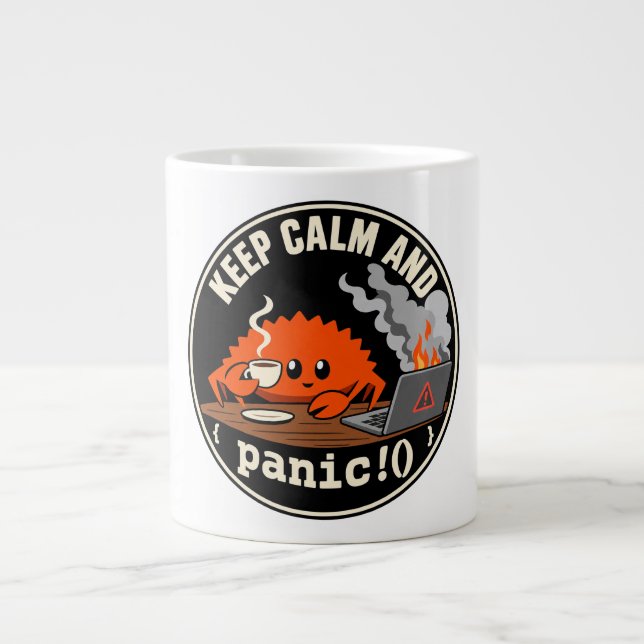 Rust Ferris Crab programming mascot Large Coffee Mug (Front)