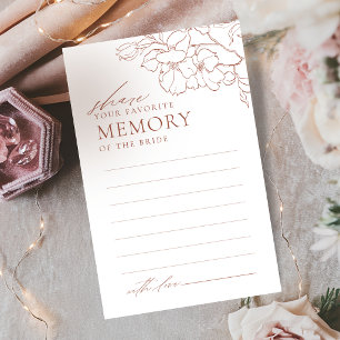 Rust floral share a memory bridal shower game