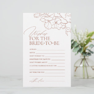 Rust floral wedding advice & wishes card