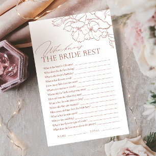 Rust floral who knows the bride best game