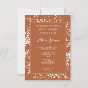 Rust Flourish Bridal Shower Invitation