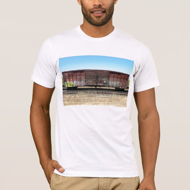 Rust Freight (w/ doors) Train w/ Graffiti T-Shirt (Front)