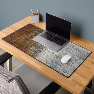 Rust & Grey Texture Distressed Grunge Urban Brown  Desk Mat