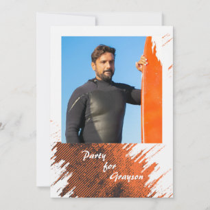 Rust Grunge Photo Invitation