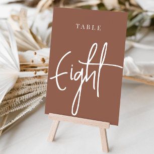 Rust Hand Scripted Table EIGHT Number