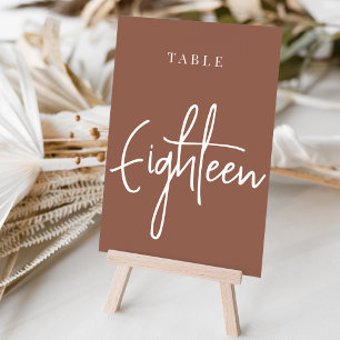 Rust Hand Scripted Table EIGHTEEN Number