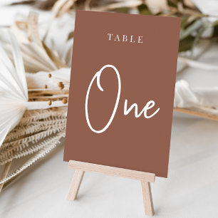 Rust Hand Scripted Table ONE Number