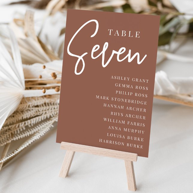 Rust Hand Scripted Table SEVEN + Guest Names Number (Creator Uploaded)