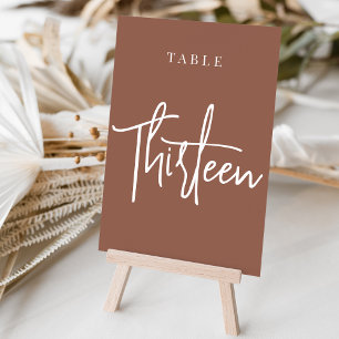 Rust Hand Scripted Table THIRTEEN Number