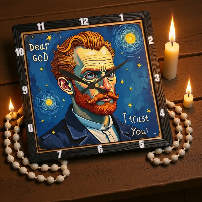 rust in the Celestial Night Art Square Wall Clock (Creator Uploaded)