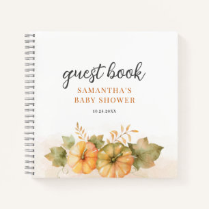  Rust Leaves Pumpkin Baby Shower Guest Book