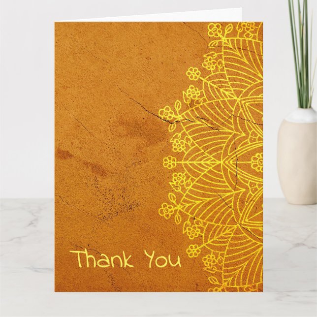 Rust Mandala Zen Rustic Body Mind Spirit Thank You (Front)