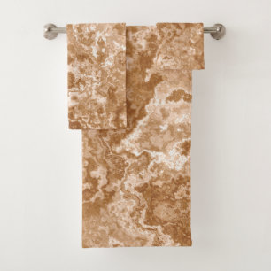 Rust Marble abstract Bath Towel Set