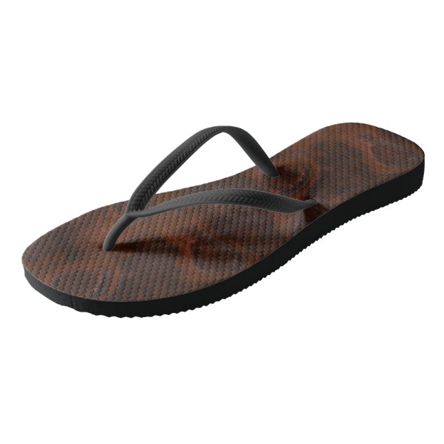 Rust Marble Abstract Flip Flops (Angled)