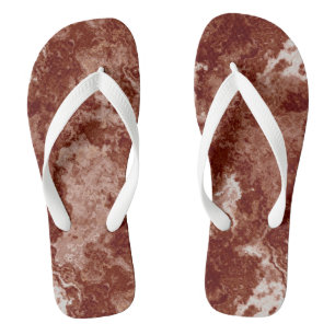 Rust Marble Swirl Abstract Flip Flops