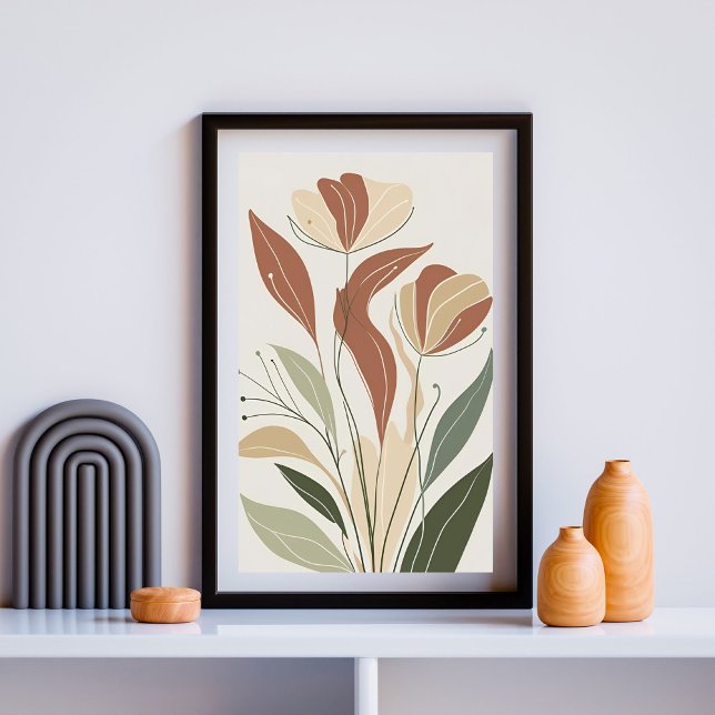 Rust Meadow Whisper I – Minimalist Botanical Leaf  Poster (Creator Uploaded)