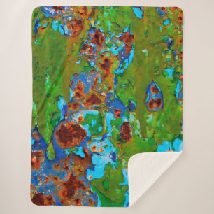 Rust Metal Peeling Paint Grunge Funny Decay Photo Sherpa Blanket