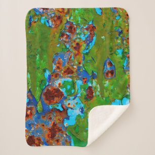 Rust Metal Peeling Paint Grunge Funny Decay Photo Sherpa Blanket