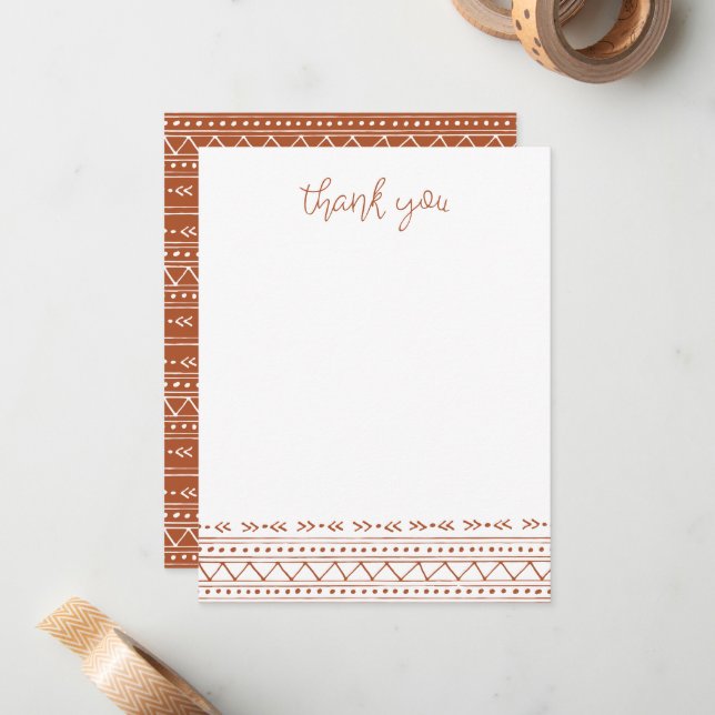 Rust Modern Boho Thank You Card (Front/Back In Situ)