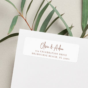 Rust Modern Handwritten Script Return Address