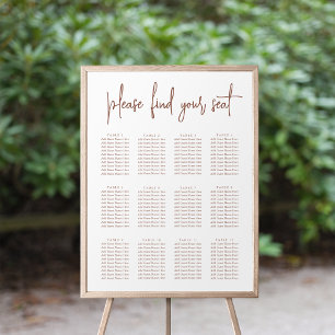Rust   Modern Handwritten Script Seating Chart
