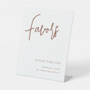 Rust   Modern Handwritten Script Wedding Favours Pedestal Sign
