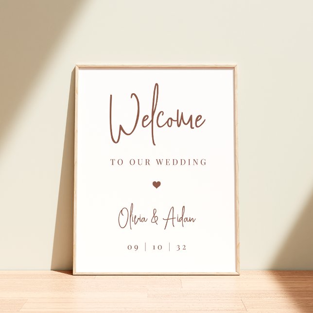 Rust | Modern Handwritten Script Wedding Welcome Poster (Creator Uploaded)