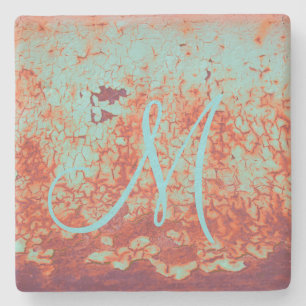 Rust Monogram Stone Coaster