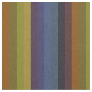 Rust, Mustard & Indigo Retro Stripes Fabric