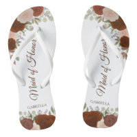 Rust Orange Boho Chic Floral Maid of Honour Weddin