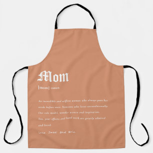 Rust Orange Mom Dictionary Definition Custom Gift Apron
