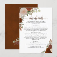 Rust Orange & Peach Roses Rustic Wedding Details