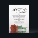 Rust Orange Rose We Still Do Wedding Vow Renewal Invitation<br><div class="desc">This beautiful wedding vow renewal invitation features an elegant and romantic design with a single long-stemmed rust orange coloured rose lying on its side mirrored in a pool of water. The text reads "we still do" and is written in elegant script calligraphy. Beautiful way to invite your friends and family...</div>