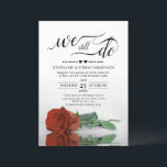 Rust Orange Rose We Still Do Wedding Vow Renewal Invitation<br><div class="desc">This beautiful wedding vow renewal invitation features an elegant and romantic design with a single long-stemmed rust orange coloured rose lying on its side mirrored in a pool of water. The text reads "we still do" and is written in elegant script calligraphy. Beautiful way to invite your friends and family...</div>