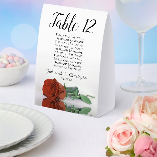 Rust Orange Rose Wedding Seating Chart Number (Insitu(Wedding))