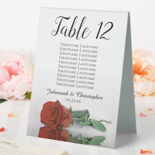 Rust Orange Rose Wedding Seating Chart Number (In SItu (Wedding))
