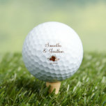 Rust Orange Roses Elegant Wedding Couple's Names Golf Balls<br><div class="desc">These golf balls are a wonderful gift for couples or for one partner to give to another. The design features a cluster of hand painted watercolor roses in shades of rust orange, burnt umber, and peach, along with the names of the couple and wedding date written in elegant script lettering....</div>