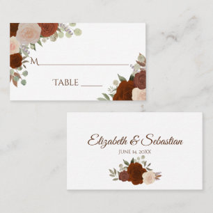 Rust Orange Roses Wedding Write-In Escort Card