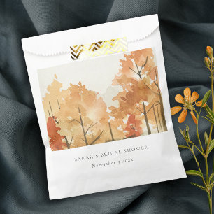 Rust Orange Yellow Autumn Fall Tree Bridal Shower Favour Bags