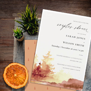 Rust Orange Yellow Fall Tree Couples Shower Invite
